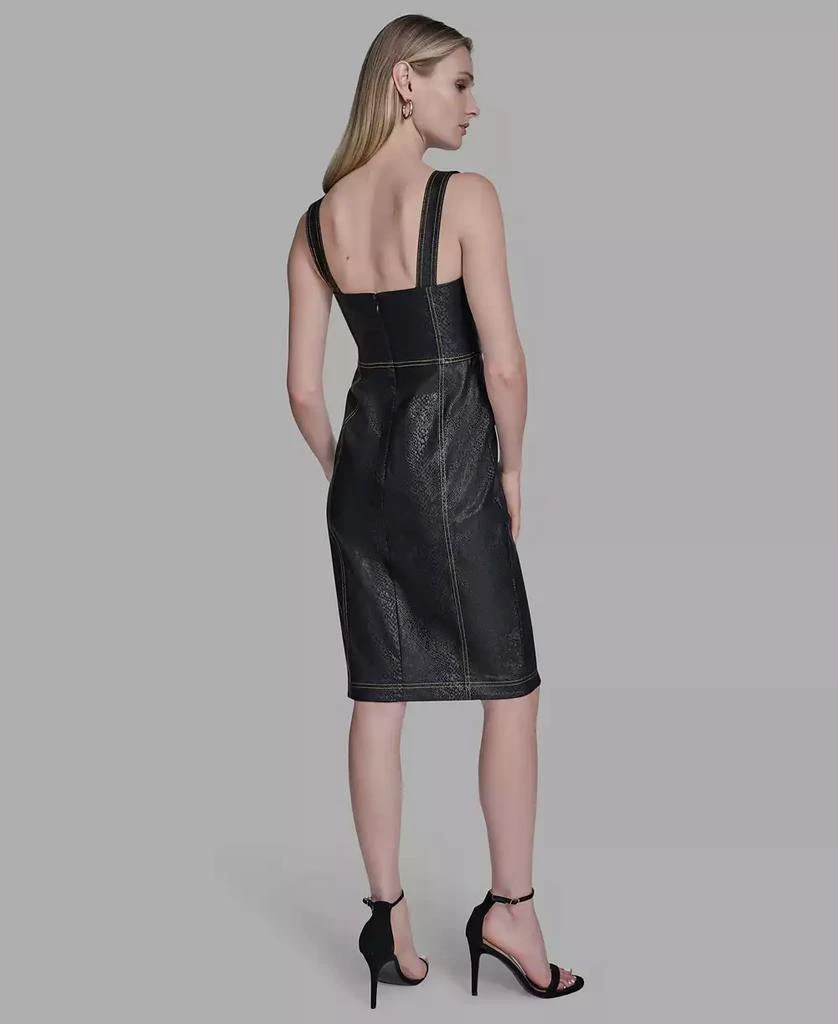 BCBG Women's Sweetheart Denim Corset Sheath Dress - Black - Size 8