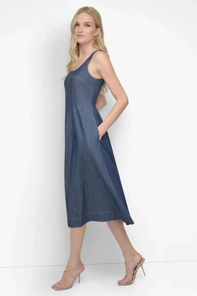 DKNY CORSET SITTED DENIM DRESS 3