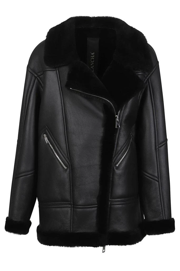 BLANCHA Blancha Shearling Collar Jacket 1
