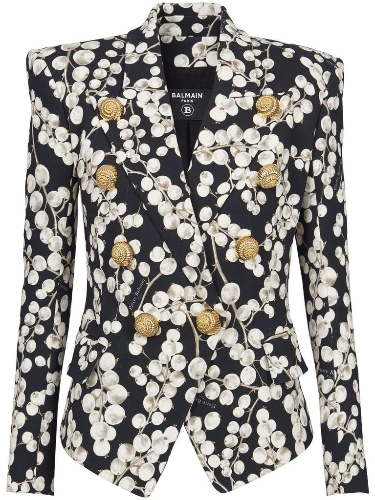 Balmain Graphic Print Double-Breasted Jacket