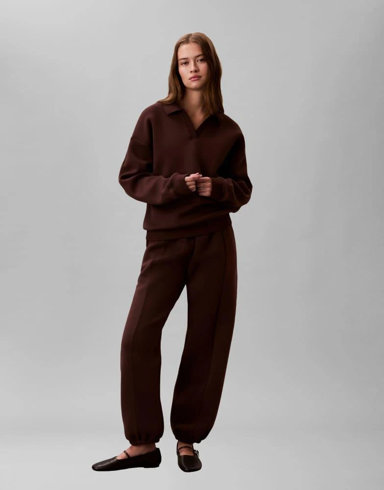 Calvin Klein Calvin Klein Jeans oversized scuba polo sweatshirt in brown