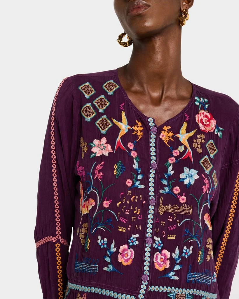 Johnny Was Primavera Catina Embroidered Blouse 5
