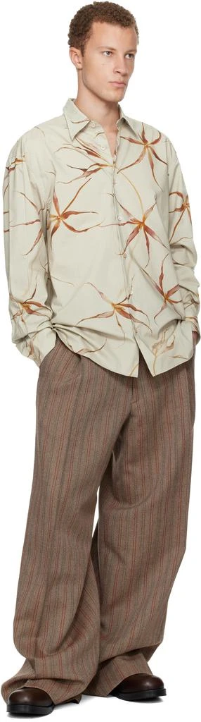 Dries Van Noten Beige Loose Cotton Shirt 4