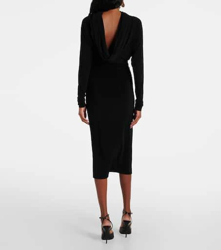 Yves Saint Laurent Gathered jersey midi dress 3