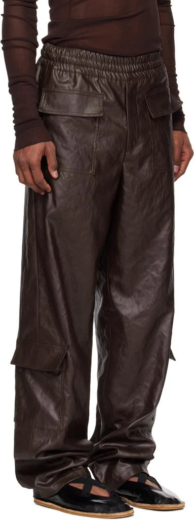 Dries Van Noten Burgundy Crêpe Cargo Pants 2