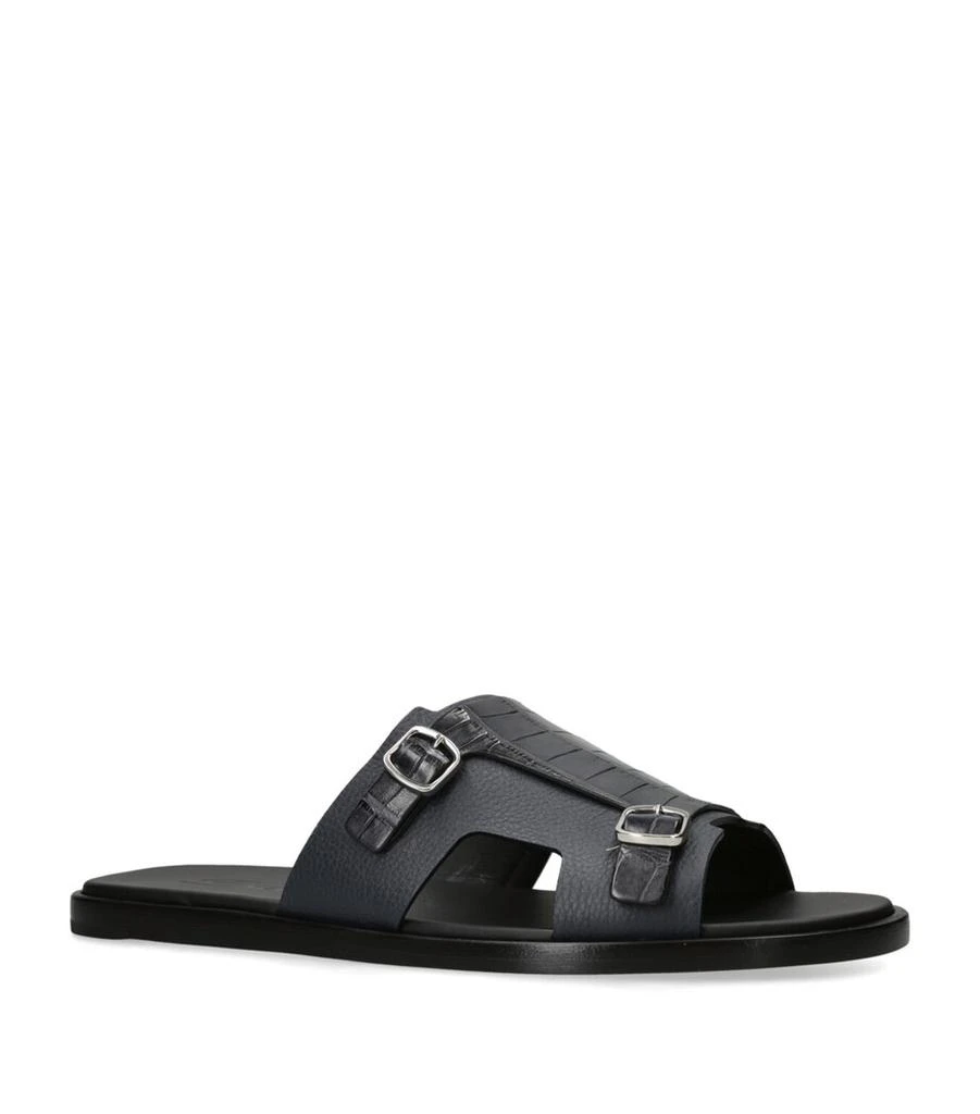 Santoni Crocodile Monk Sandals 3
