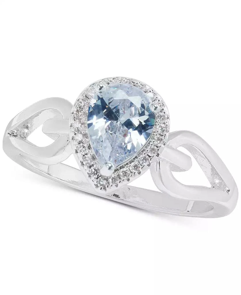 Charter Club Silver-Tone Blue Stone Pear Halo Ring, Exclusively at Macy's 1