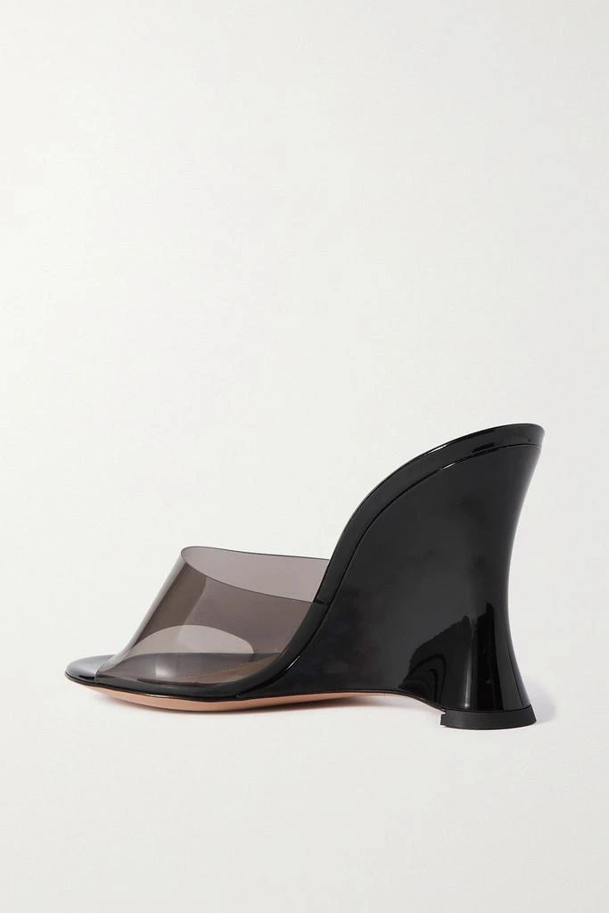 Gianvito Rossi Futura 95 patent-leather and PVC wedge sandals 3
