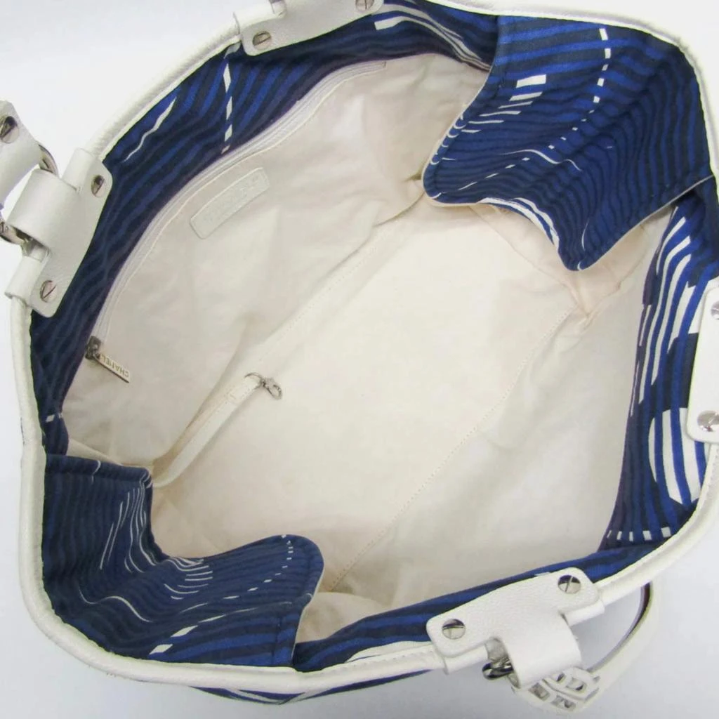 Chanel Chanel Cruise Lines Canvas Leather Tote Bag Blue White 9