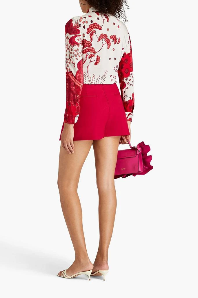 RED Valentino Skirt-effect bow-detailed cotton-blend shorts 3