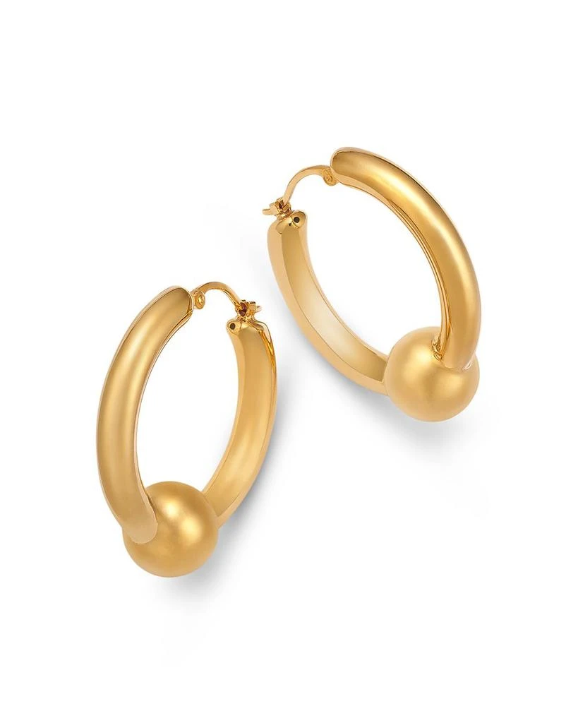 Bloomingdale's Fine Collection Polished Bead Hoop Earrings in 14K Yellow Gold 1