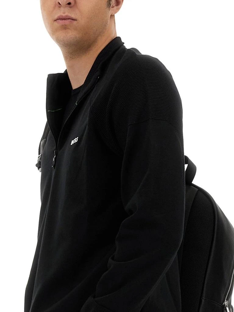 Hugo Boss Boss Hugo Boss Logo Detailed Zip-Neck Jumper 4