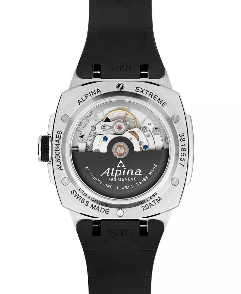 Alpina Men's Swiss Automatic Alpiner Extreme Regulator Black Rubber Strap Watch 41mm 2