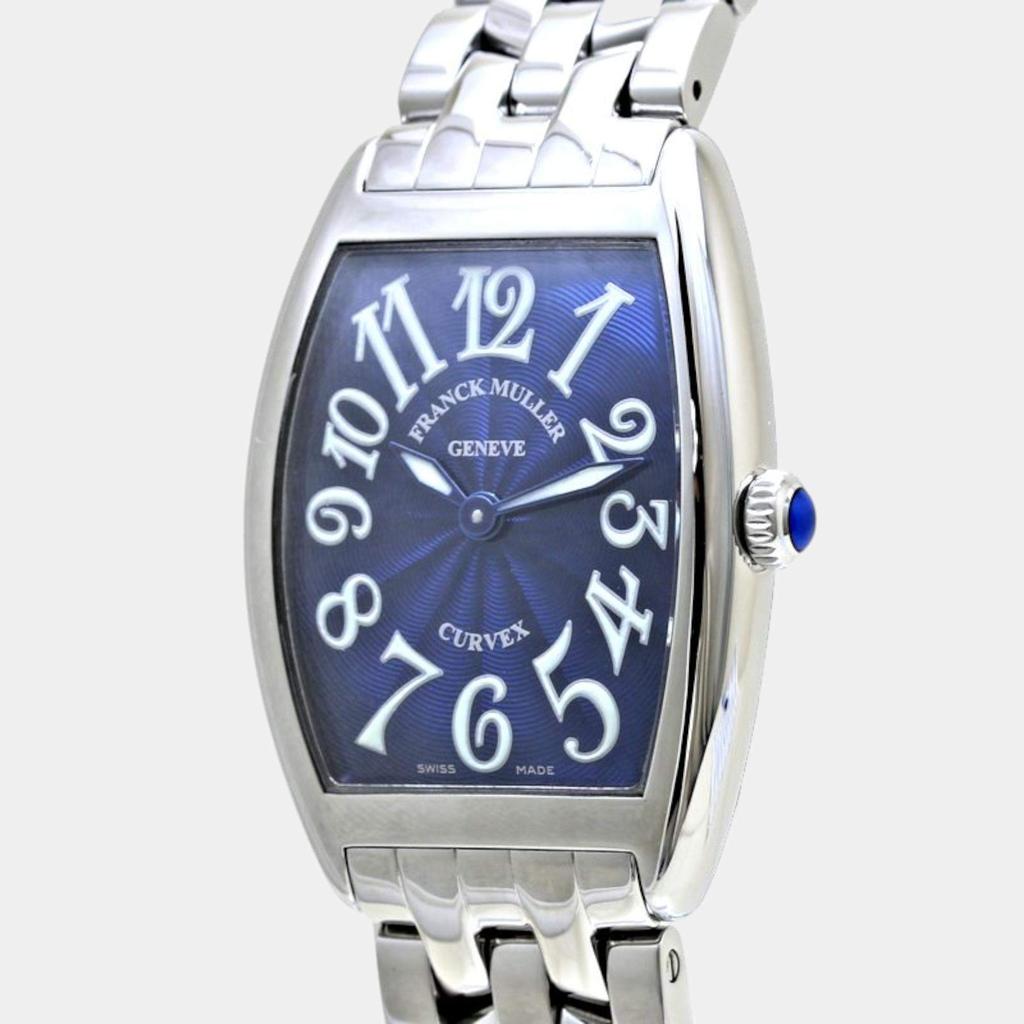 Franck Muller Franck Muller Blue Stainless Steel Cintree Curvex 1752QZ AC Quartz Women's Wristwatch 25 mm