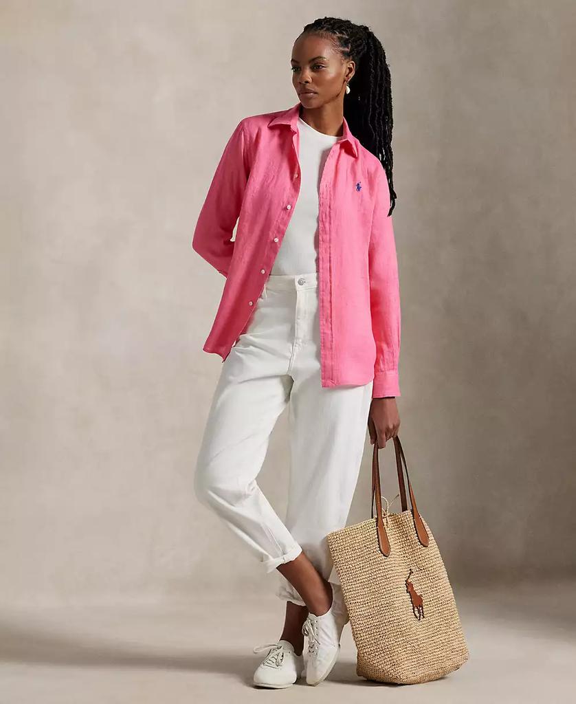 売れ筋商品|||ラルフローレン カットソー トップス レディース Women's Classic-Fit 100% Linen Shirt Adirondack Rose Classic Fit Linen Shirt