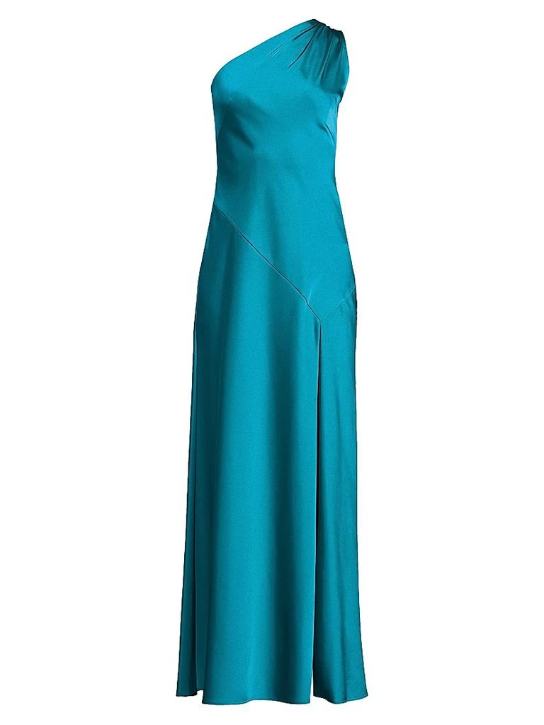 Liv Foster Satin One-Shoulder Sash Gown 1