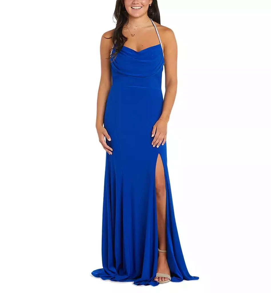 Morgan & Company Juniors' Embellished-Strap Jersey Gown 1