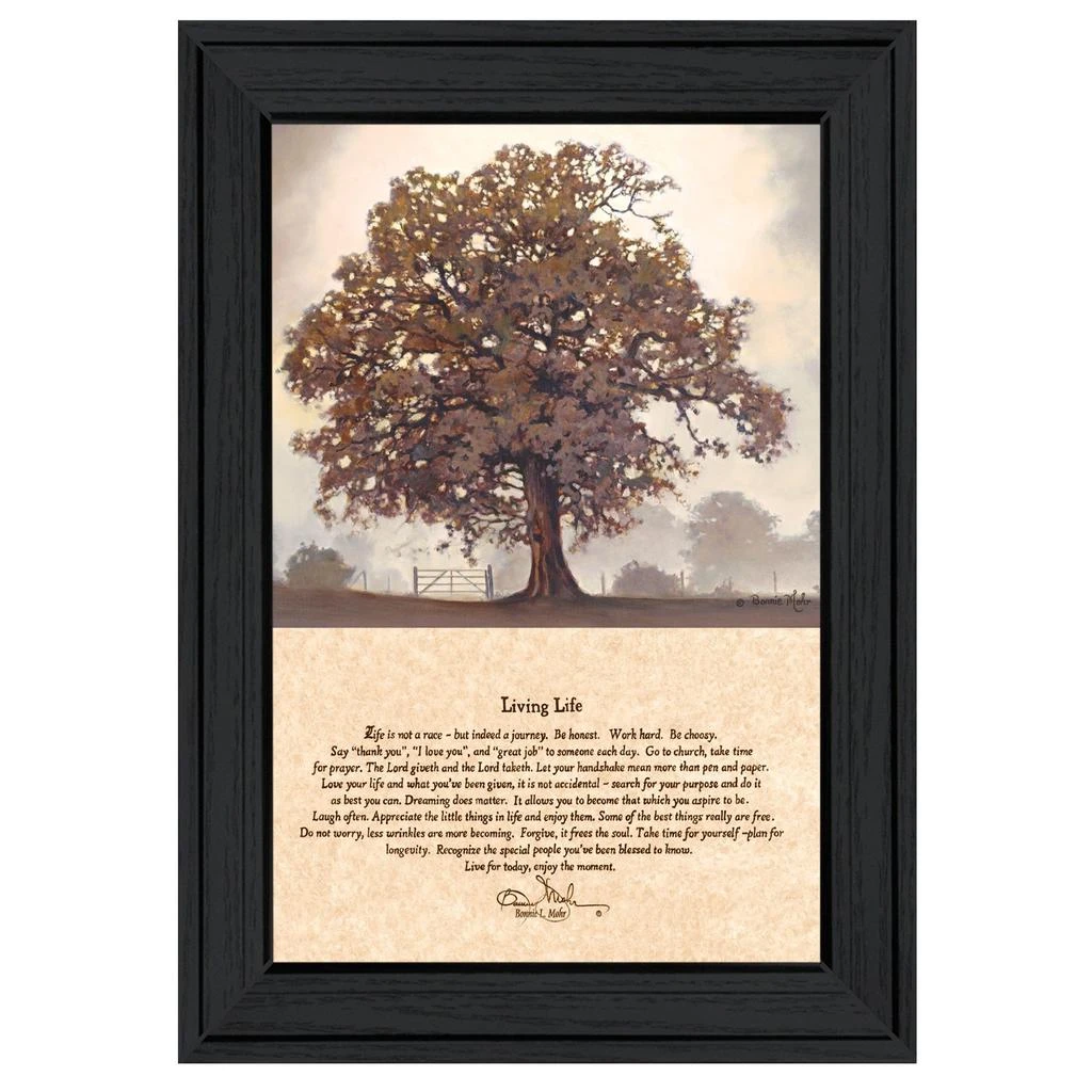 Hivvago Living Life 1 Black Framed Print Wall Art 2