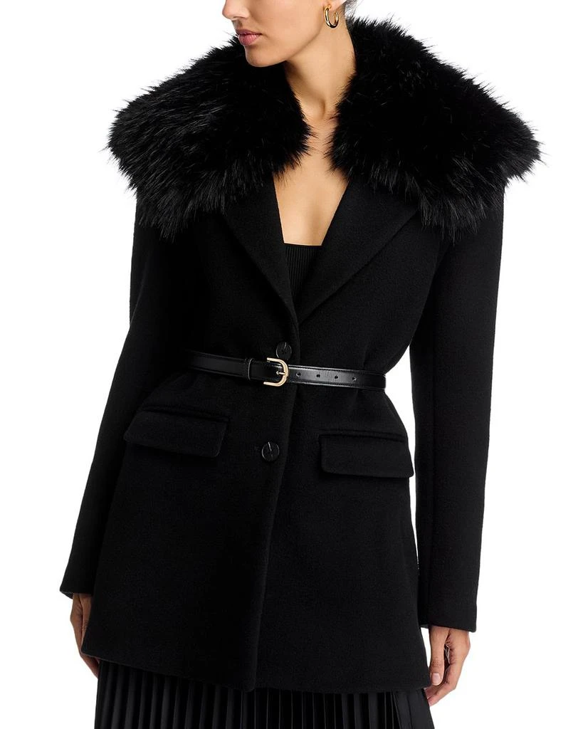 Self Portrait Faux Fur Collar Coat 1