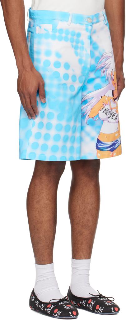 Ashley Williams SSENSE Exclusive Blue Manga Poster Shorts