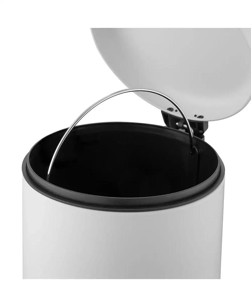 QualiaZero 6L / 1.6 Gal + 6L / 1.6 Gal Round Stainless Steel Step Can Combo - Matte White 6