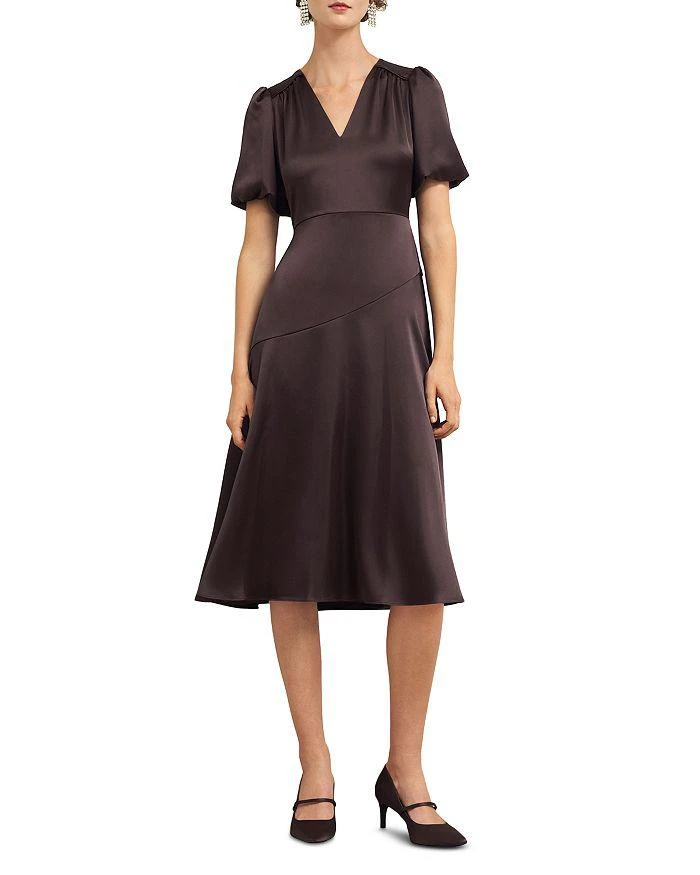 Hobbs London Eastbury A Line Dress - Deep Brown - 10 UK/6 US