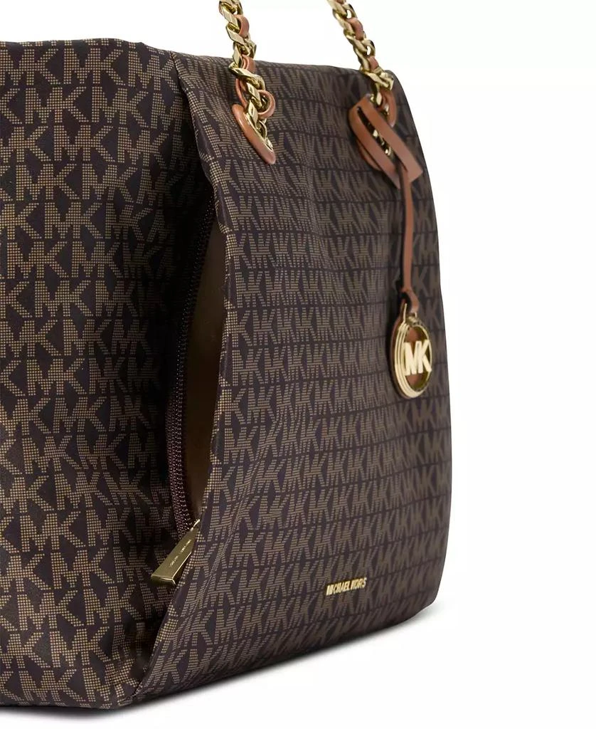 Michael Kors Georgia Logo Brown Zip Top Tote Bag 4