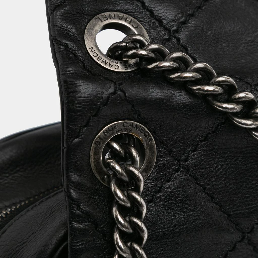 Chanel Chanel Black Leather Paris Edinburgh Jumbo Sporran Flap Bag 6