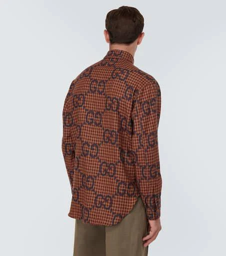 Gucci Maxi GG gingham wool shirt 4