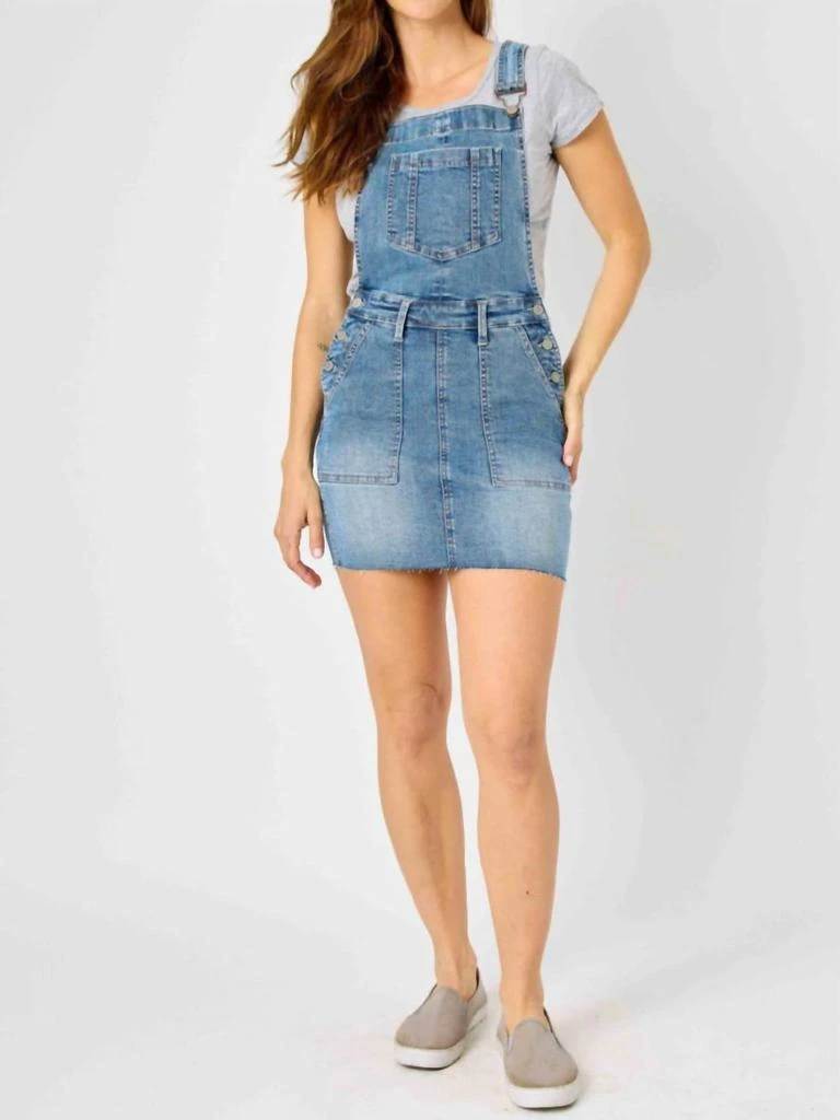 Judy Blue Fancy Like Denim Overall Skirt In Medium Wash 2