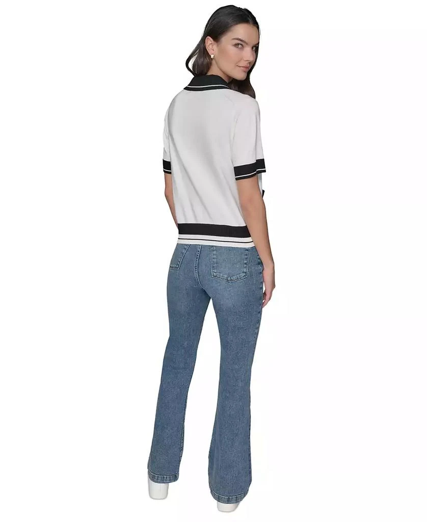 Karl Lagerfeld Paris Women's Short-Sleeve Collared Sweater 3