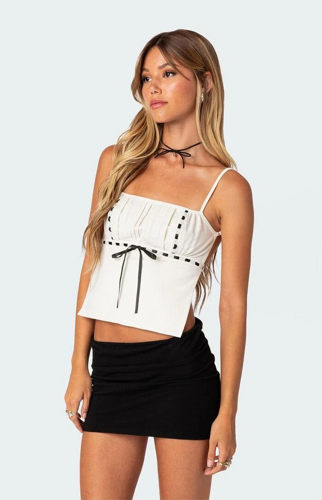 Edikted Bow Ribbon Trim Open Back Top 5
