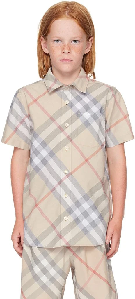 Burberry Kids Beige Check Shirt 1