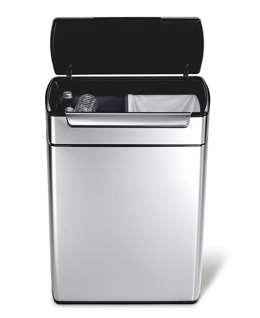 simplehuman 48 Liter Touch Bar Recycling Kitchen Trash Can