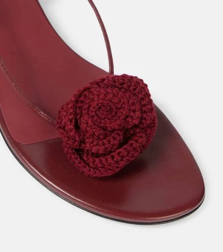 Magda Butrym Floral-appliqué leather sandals 5