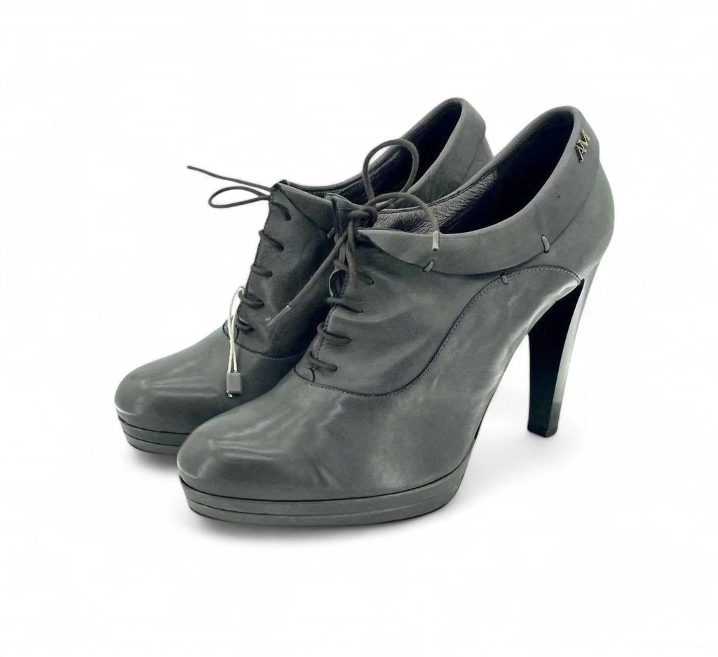 Andrea Morelli Women's Leather Platform Oxfords High Heels In Gray 2