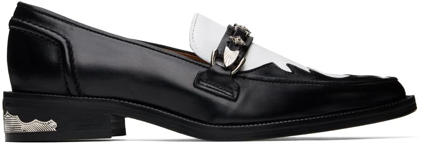 Toga Pulla Black & White Heel Detail Loafers 1