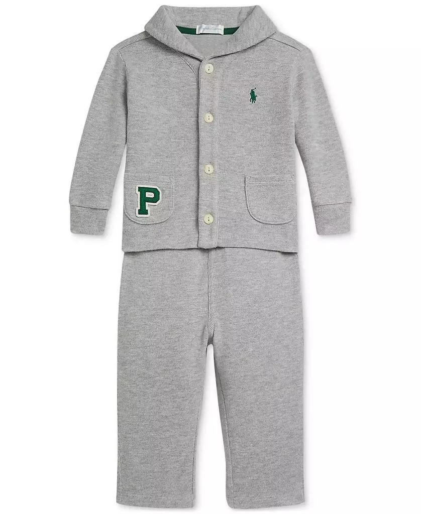 Ralph Lauren Baby Boys Estate-Rib Cardigan & Pant Set 1