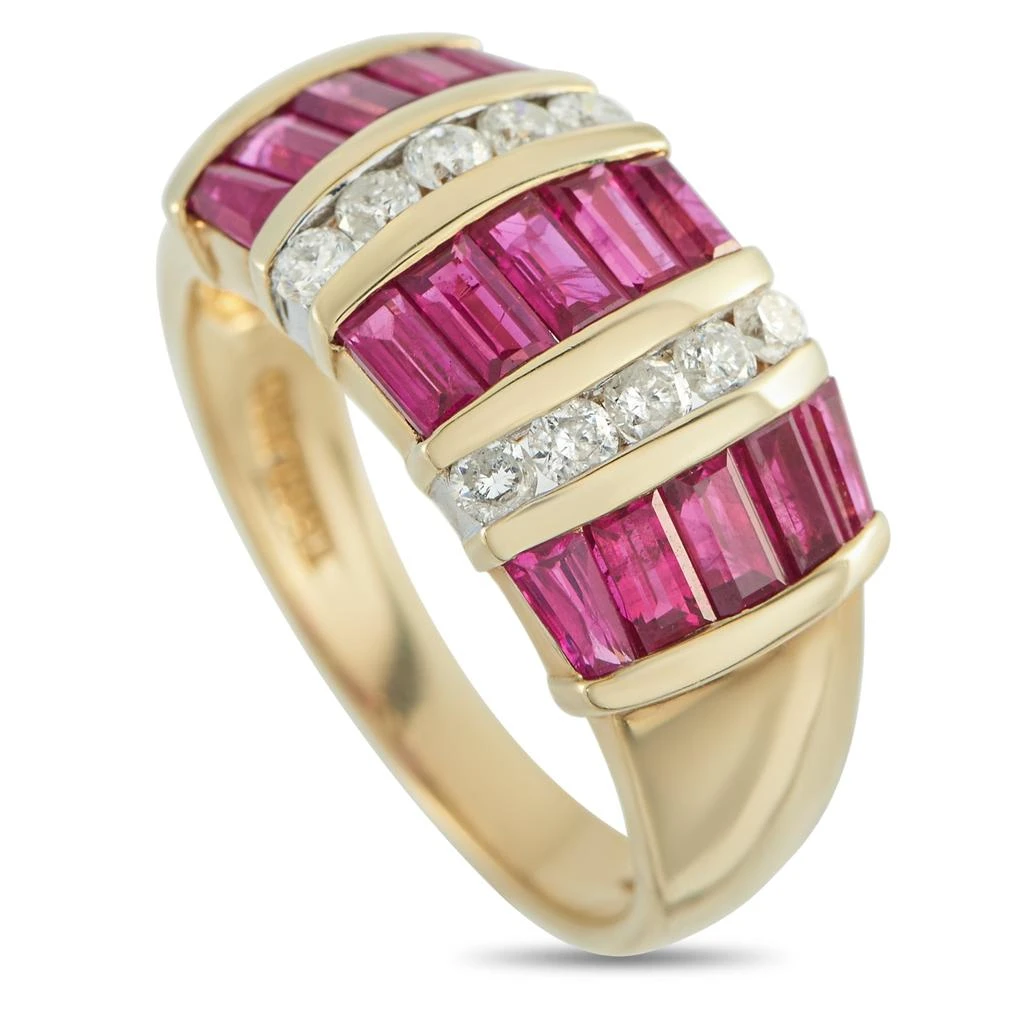 LB Exclusive 14K Yellow Gold 0.30ct Diamond and Ruby Ring MF21-011526