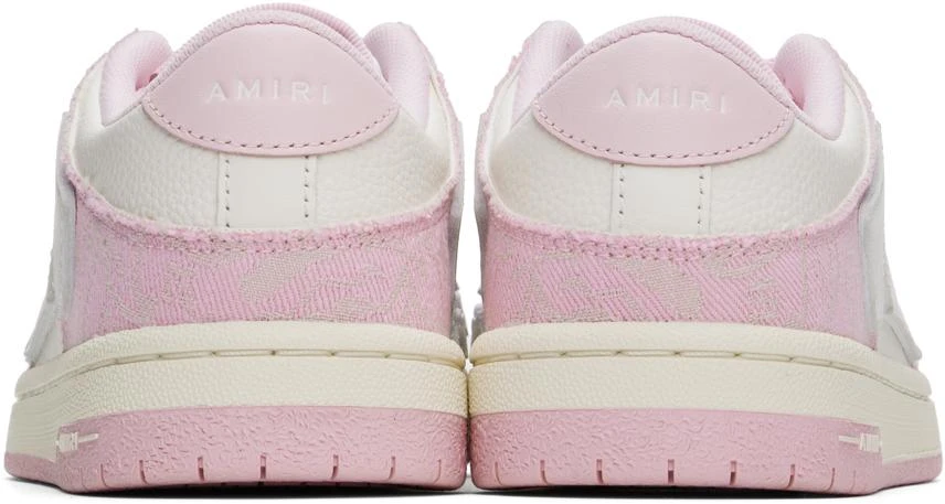 AMIRI Pink & White Bandana Denim Skel Top Low Sneakers 2