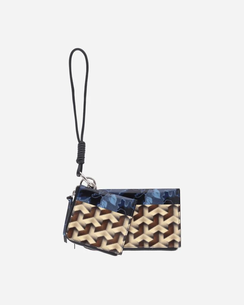 Dries Van Noten Printed Leather Pouch Blue Blue - Backpacks 