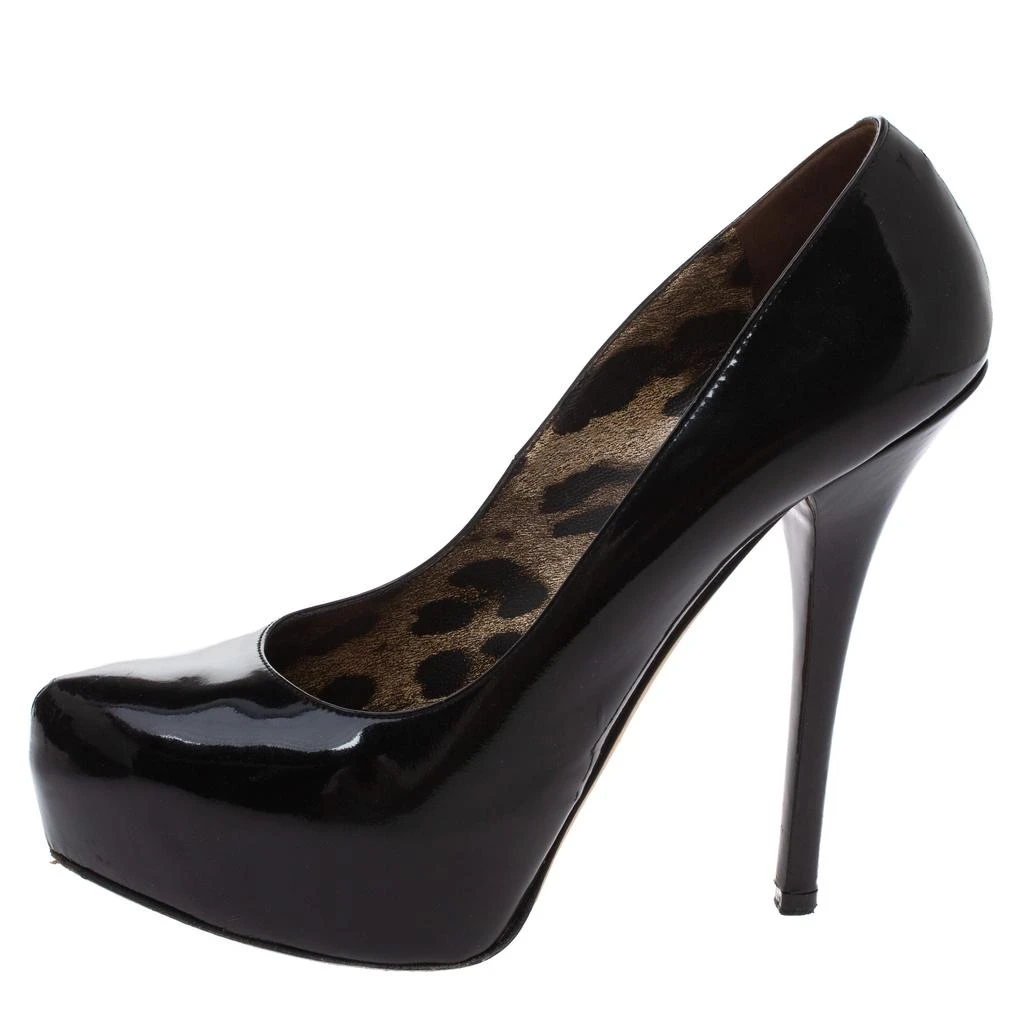 Dolce & Gabbana Dolce & Gabanna Black Patent Leather Platform Pumps Size 38 2