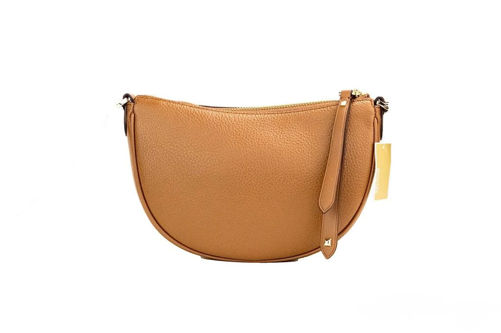Michael Kors Dover Small Luggage Pebbled Leather Half Moon Crossbody Bag Purse 3