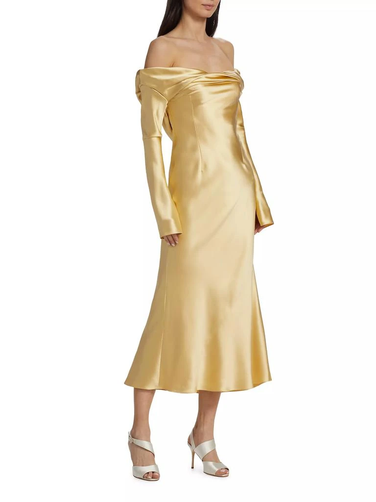 Danielle Frankel Noa Crepe Satin Midi-Dress 2