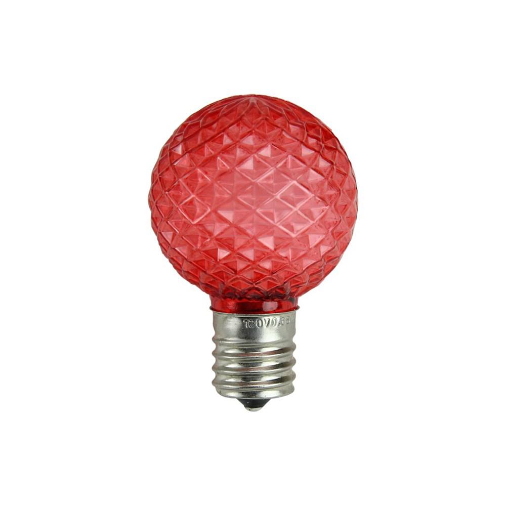 Northlight Pack of 25 Faceted LED G40 Red Christmas Replacement Bulbs
