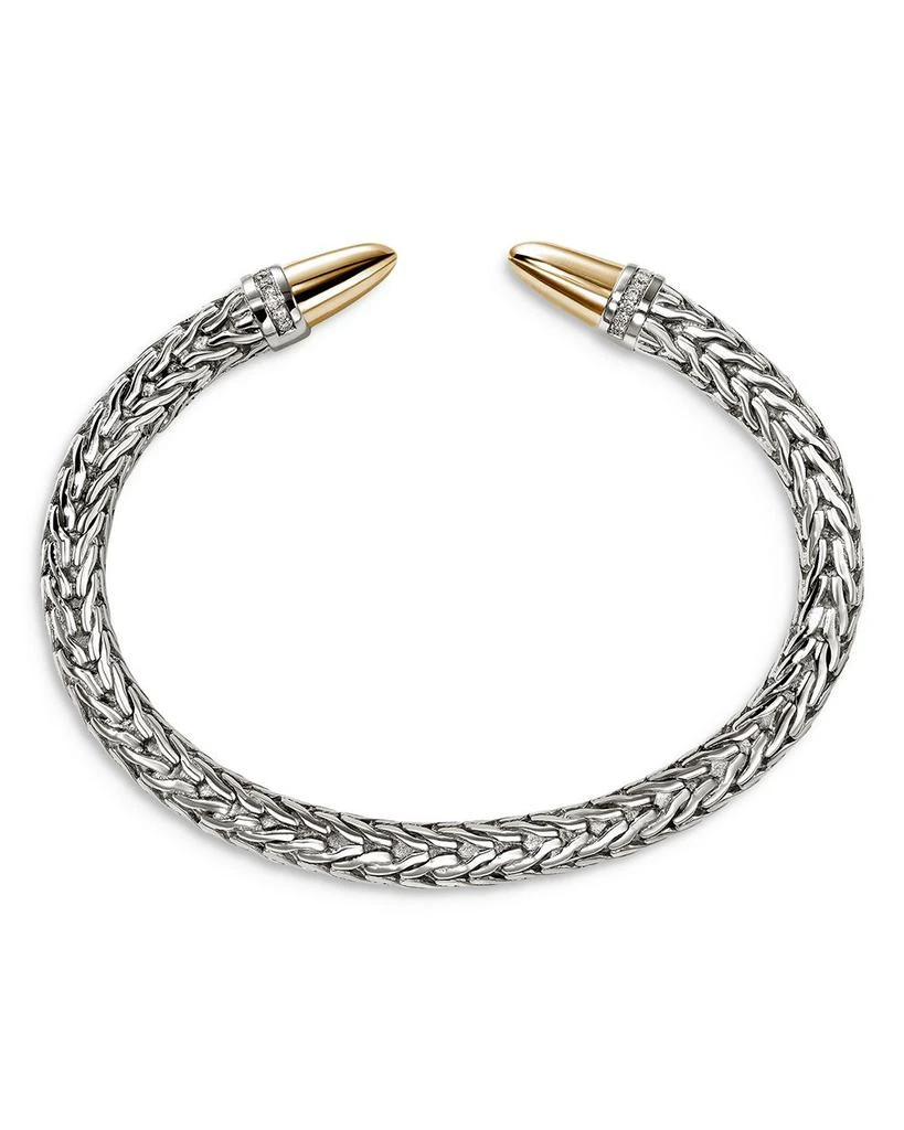 John Hardy Sterling Silver 
14K Yellow Gold Diamond Spear 50 Flex Cuff, 0.25 tcw 4