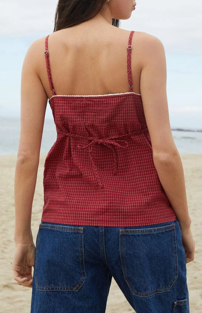 John Galt Red Plaid Edith Tank Top 3