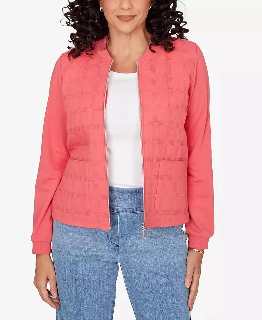 Alfred Dunner Women
s  Austin Quilted Knit Ribbed Jacket