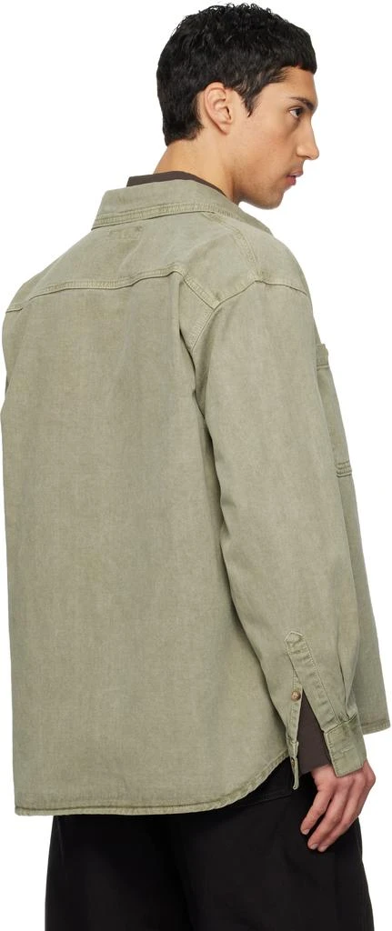 LE17SEPTEMBRE Green Garment-Dyed Denim Shirt 3