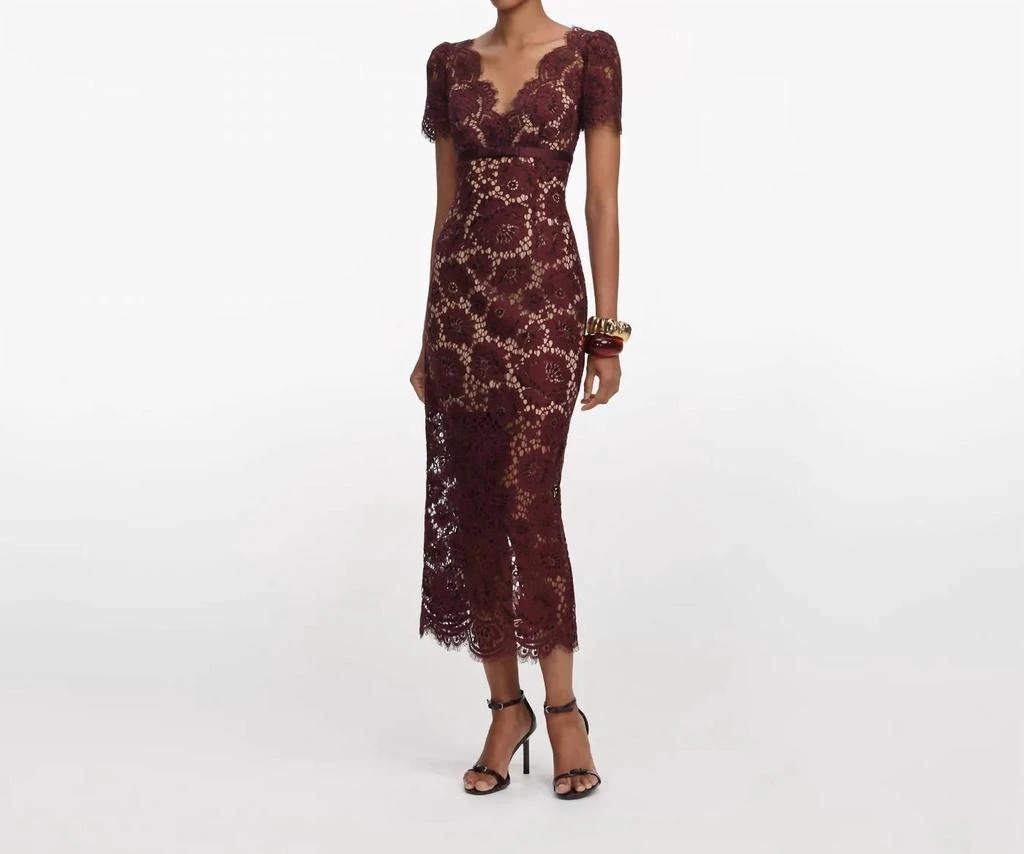 Self-Portrait - Floral Lace Midi Dress  On Sale Now with Up to 45% Off |  Discover Exclusive Deals & Savings at BeyondStyle  Authentic Self Portrait  women > dresses > midi|self-portrait-floral-lace-midi-dress -in-burgundy|clothing|dresses|midi|purple|women